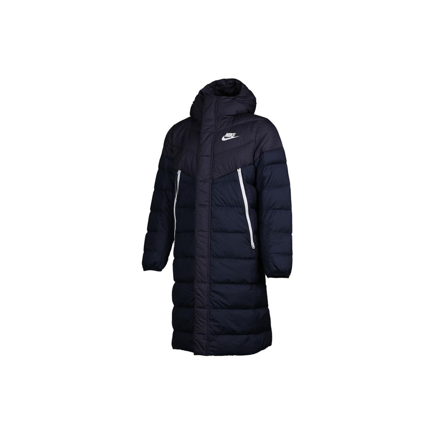 Nike Men s Long Down Fill Hooded Vest Black White AA8854-081 L