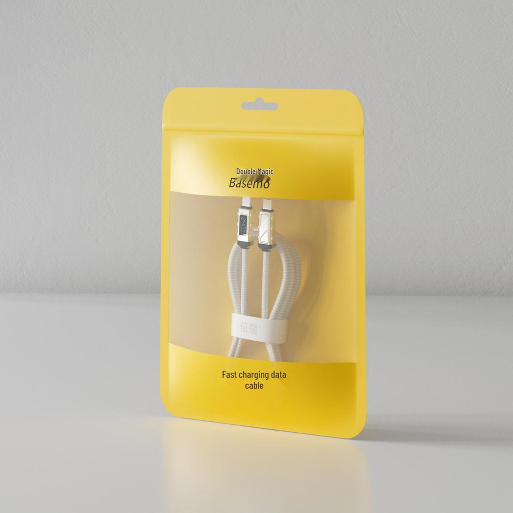 BeMo 240W Fast Charging Type-C Cable with Smart Chip & Ice Crystal Digital Display