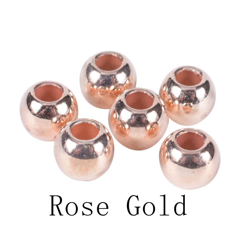 BOSAIYA PJ 30-100pcs / Lot Dia 4 6 8 10 10 12mm Oro Argento Fai da Te Perline Accessori Grande Grande Foro CCB. Branelli Sciolti distanziali per la Fabbricazione dei Gioielli TL813