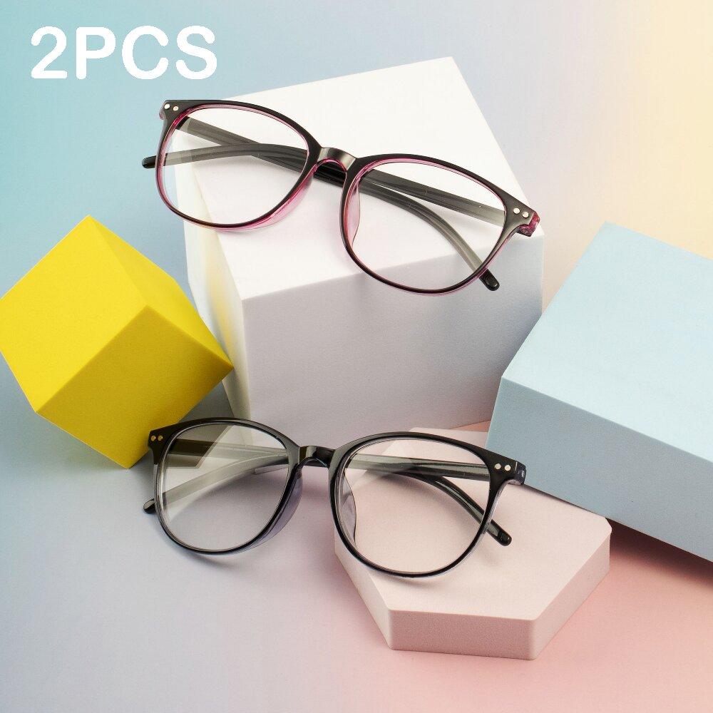2PCS Reading Glasses Lightweight Anti Eyestrain Fashion Computer Presbyopic Glasses For Women Men