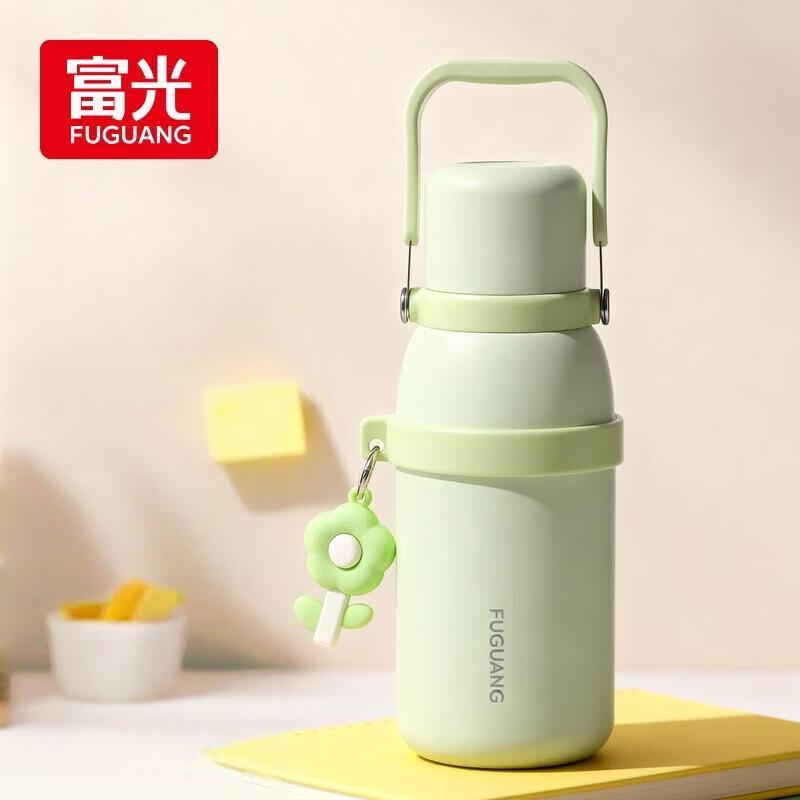 Термобутылка с соломинкой Fuguang из нержавеющей стали 316L мятный зеленый