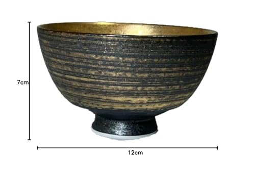 Japanese Tosai Arita Rice Shop Toetsu Kiln Gold Lacquered Rice Bowl (Large)
