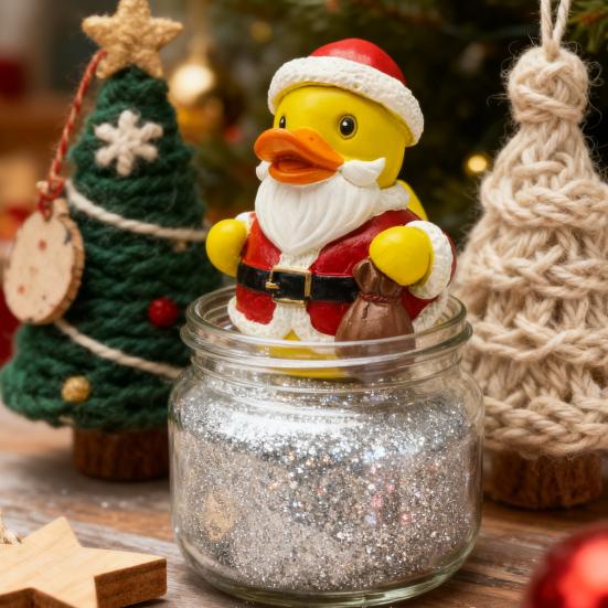 Christmas Ornament Santa Claus Deer Snowman Duck Shape Resin Figure Holiday Theme Festive Decoration