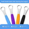 4-Pcs Stainless Steel Tongue Scraper Set w/ Travel Cases – Reduces Bad Breath, Compatible with Adults & Kids – Orange/Black/Green/Blue