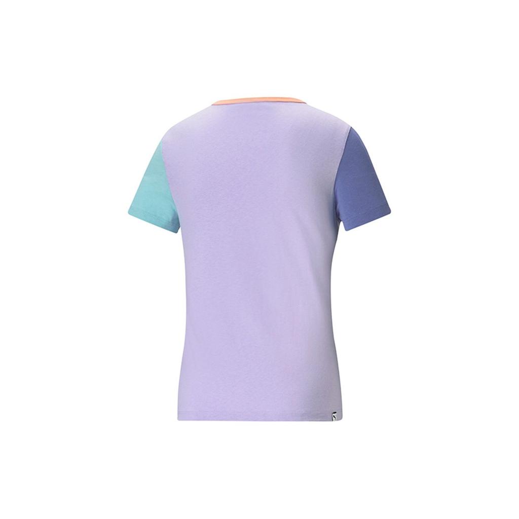 Puma Downtown Casual Short Sleeve Round Neck T-Shirt Women Tops Light-Purple 531441-16