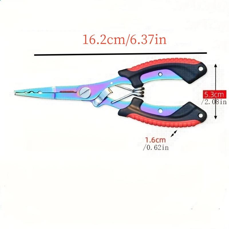1pcMulti-Functional Fishing Pliers & Gripper - Stainless Steel Hooks, Cutters & Sheath - Lanyard Included!