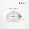 3/4/5/6/7/8/10/11 Inch Heart Shaped Cake Pan mold Solid Bottom Aluminum Alloy Chocolate Cake Pan Silver Tin Baking Mold Mould