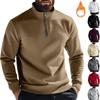 Men S Casual Zip Stand Collar Fleece Solid Color Sweatshirt