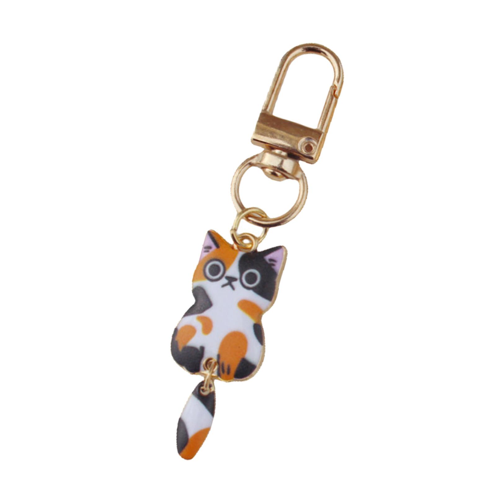 

Стильный сплавной кошачий брелок с прочным металлическим кулоном, брелок с принтом кошки для молнии рюкзака или для подарка A