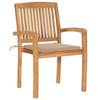 VidaXL Chaises de jardin empilables avec coussins 8 pcs Teck solide
