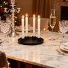 Ceramics Advent Candle Holder Matte Black White Taper Candle Tray 4 Candlestick Seats Dining Table Decoration