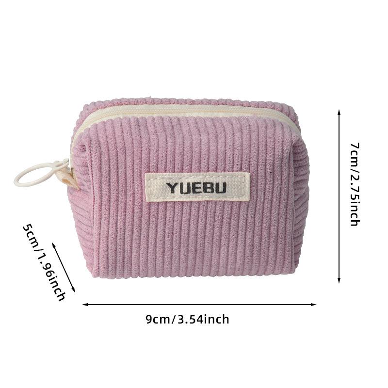 Corduroy Mini Zipper Coin Bag Small Wallet Key Earphone Storage Bag Kids Coin Purse Coin Pouch Cute Purse Versatile Bag