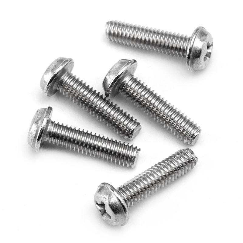 Nickel-Plated Cross Pan Head Machine Screw with Washer (M2-M6)