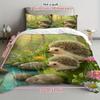 Comforter 3Pcs Cartoon Cute Hedgehog Flower Perfect Soft Comfortable Breathable Bedding Set Suitable For All Seasons