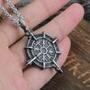 Stainless Steel Viking Pendant for Men Odin Amulet Vegvisir Scandinavian Jewelry Fashion Accessory