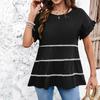 Women's T-shirt Casual Loose Short-sleeved Top Solid Color