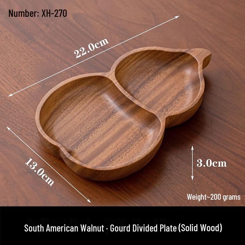 Utoo Luxury Solid Wood Divided Serving Bowl