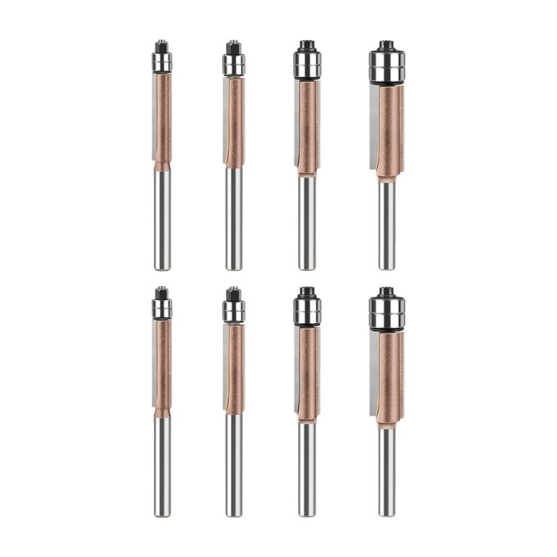 Pack of 4 Double Bushing Trim Shaping Slicers Set Tall Carbon Metal Woodworking Milling Divisions for Face Polishing and Furniture Crafting