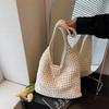 Hollow woven bag new summer simple shoulder bag tote bag fashion beach bag versatile women's bag