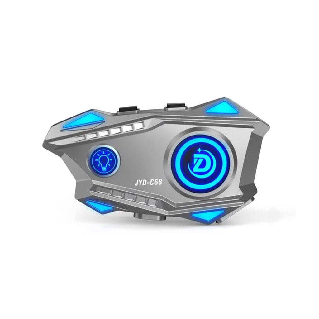 JYD-C68 Motorcycle Helmet Bluetooth Headset BT5.4 Handsfree Call Wireless Noise Reduction Waterproof Headphone with RGB Light For Motocross Rider