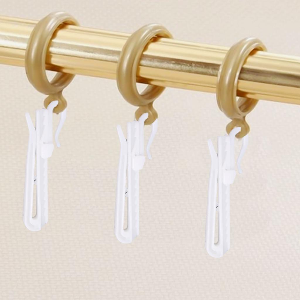 Stable Support Home Curtain Hooks 100pcs Depth Adjustable Hooks Flexibly Adjustable Greater Load-bearing Capacity