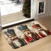 Nutcracker Doll Christmas Welcome Doormat, Indoor Outdoor Flannel Non-Slip Mat for Kitchen Office Laundry Bathroom Holiday Decor
