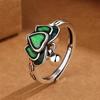Adjustable Open Ring Women Men Vintage Floral Lotus Design Enamel Copper Jewelry Boho Chic Statement Accessory