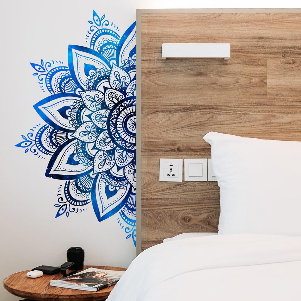 Vinyl-Wandaufkleber mit Mandala-, Lotusblumen- und Stechapfelmotiven für flache Wände, Glasoberflächen, Türen und Raumdekoration