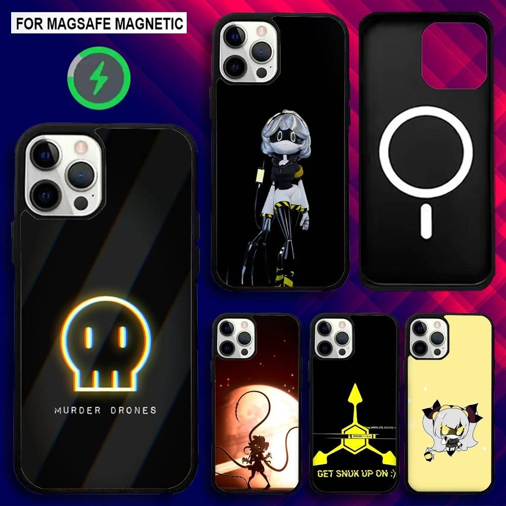 Game M-Murder Drones Phone Case For iPhone 16e,16,15,14,13,12,11,Plus,Pro,Max,Mini Magsafe Magnetic Wireless Charging