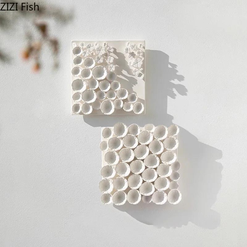 Blooming White Flower Wall Hanging Paintings Living Room Decoration Background Display Wall Mounted Floral Petals Ornaments