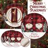 Set von 4 runden Weihnachtsplatzdeckchen, bedruckte Thermo-Tischsets für die Dekoration des Esszimmers