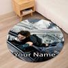 Custom Name Mission Impossible Printed Round Rug Carpet Chair Rug Area Rug Entryway Doormats,for Office Chair Living Room Bedroom Kitchen Room.