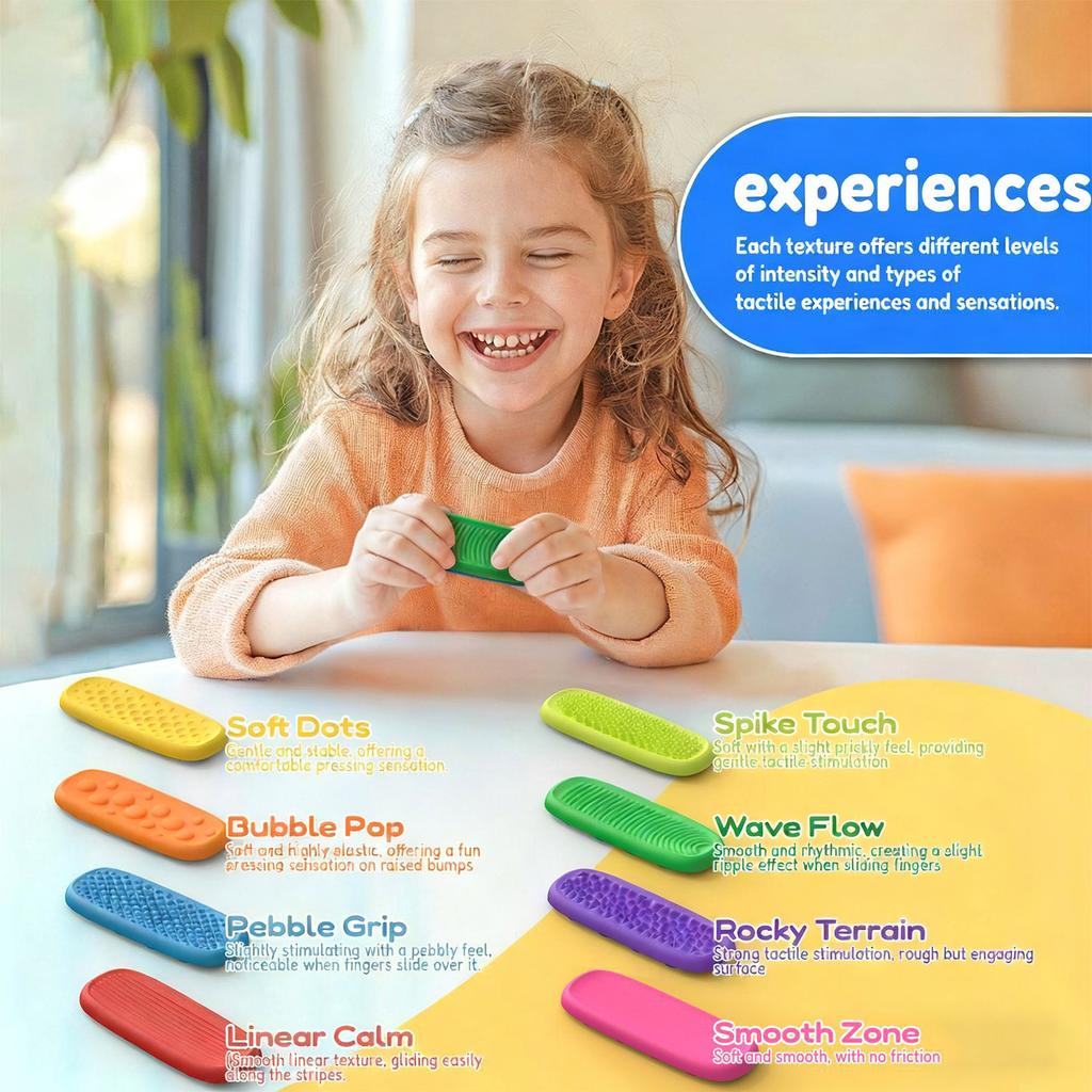 Children's Decompression Toy Colorful Sensory Strips Suction Cup Double-sided Sensory Strips