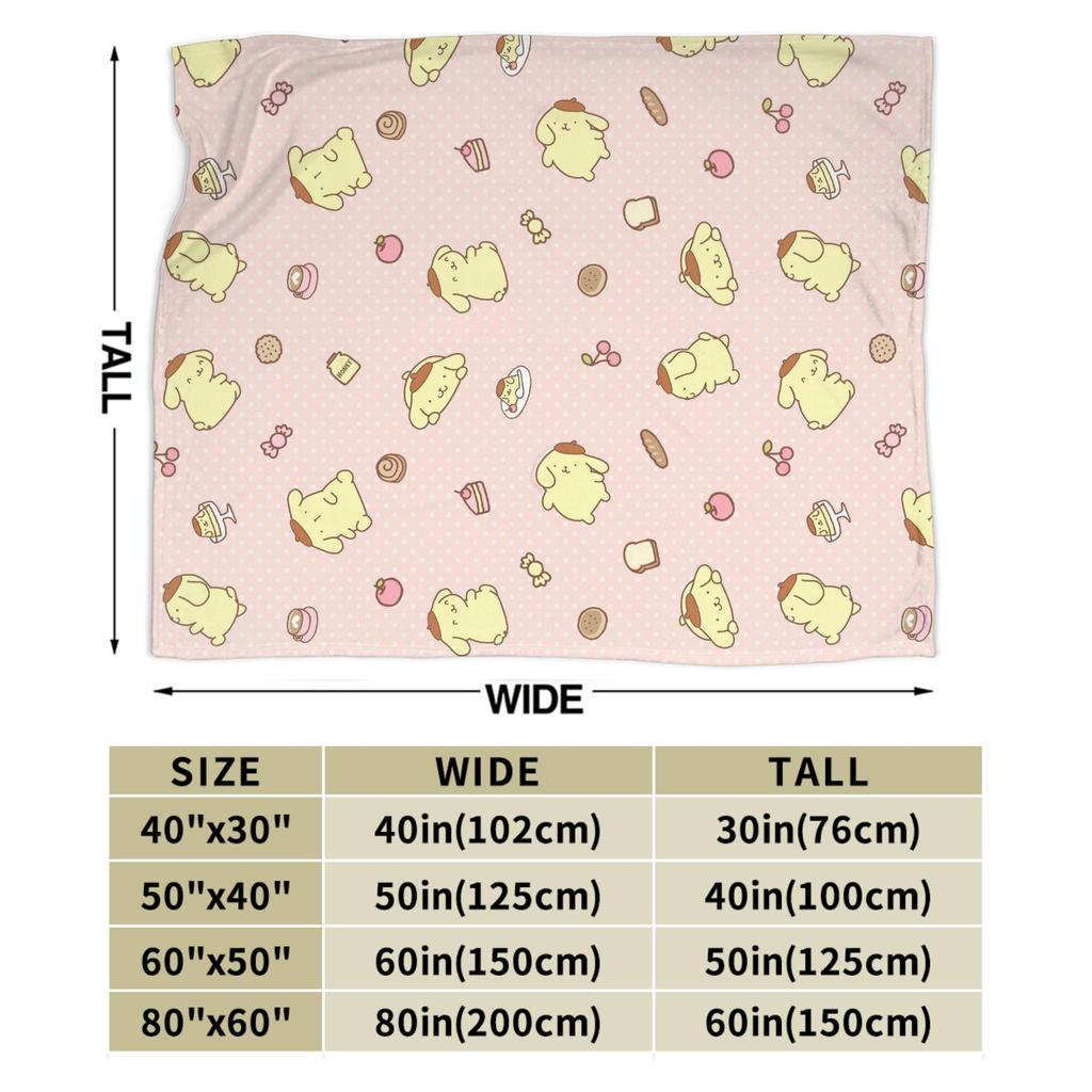 Pink Pom Pom Purin Cartoon Blanket  Flannel Awesome Warm Throw Blanket for Bed Sofa Spring/Autumn,