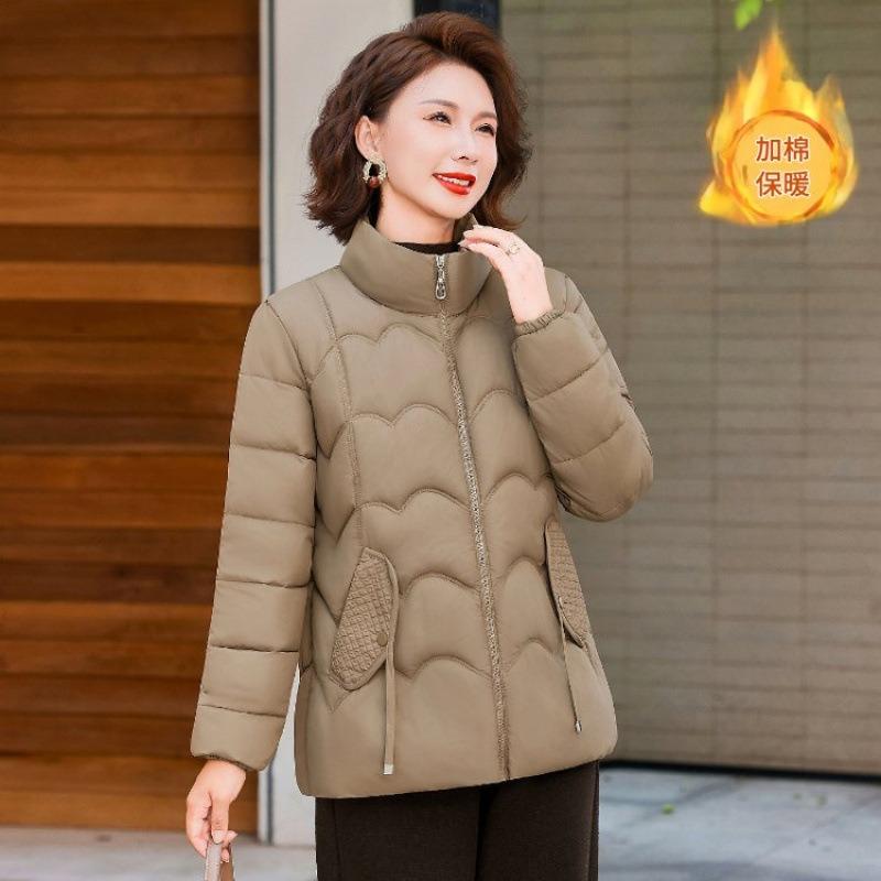 

Winter down cotton-padded clothes, short cotton-padded clothes, middle-aged women s clothing, and winter thickened small cotton-padded jackets. 6XL [recommended 150-80kg] хаки