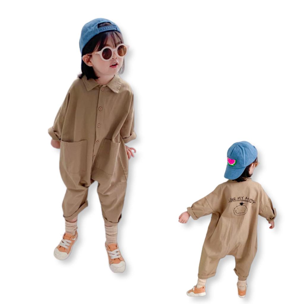 Jumpsuit Sarouel Clothing Kids Baby Coveralls Boys Girls Khaki Navy [Lezalic] All-in-one (Khaki_100) Children's (Khaki_100)