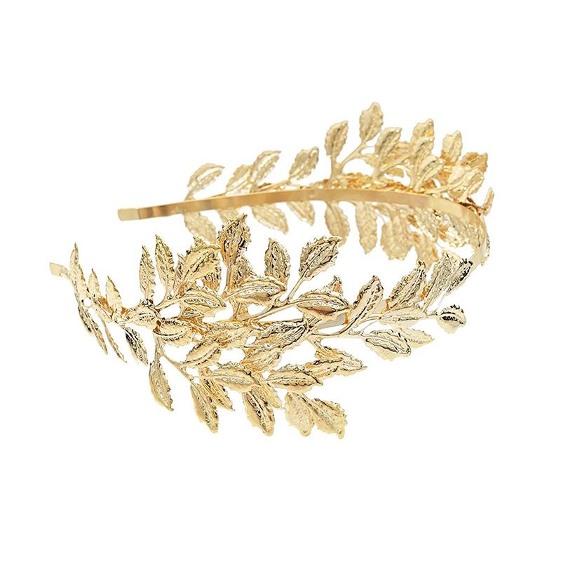 Retro Gold Leaf Vine Headband Wedding Roman Bride Head Jewel Crown Luxury Hair Hair Hoop Headpiece Tiara Accessories Goddess