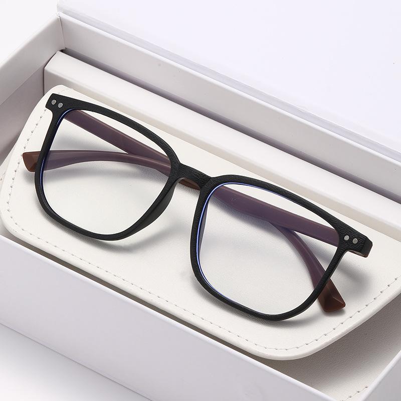 Classic Retro Large Square Frame Myopia Glasses Wood Grain Anti-blue Light Short Sight Glasses Trendy Minus Diopter Eyeglasses