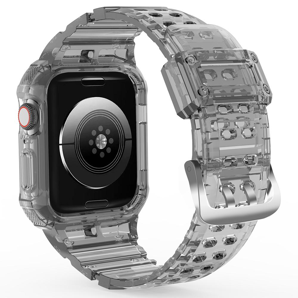 Für Apple Watch Series 9/8/7 41mm/SE (2023)/SE (2022)/SE 6 5 4 40mm TPU Uhrenarmband mit Gehäuse