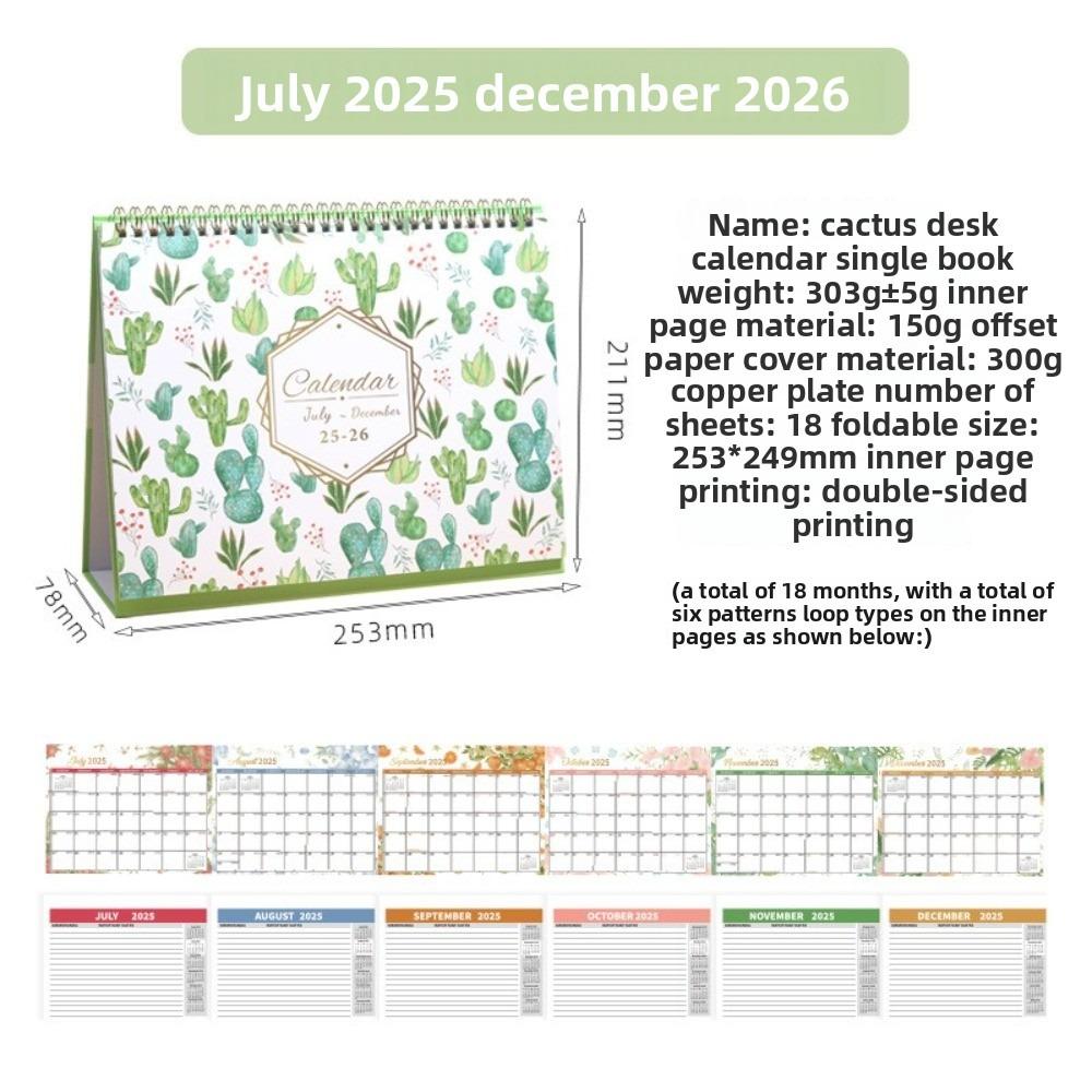 Small Size 2026 Desk Calendar Exquisite Design Flip Style Desktop Calendar Academic Flip Calendar For Student Home