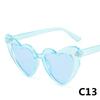Ochelari de soare cu inimă, 14 culori, ochelari de soare cu ochi de pisică pentru femei, ochelari de soare în formă de inimă de dragoste retro pentru femei, protecție UV400