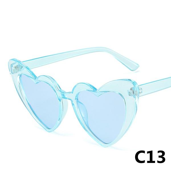 Ochelari de soare cu inimă, 14 culori, ochelari de soare cu ochi de pisică pentru femei, ochelari de soare în formă de inimă de dragoste retro pentru femei, protecție UV400