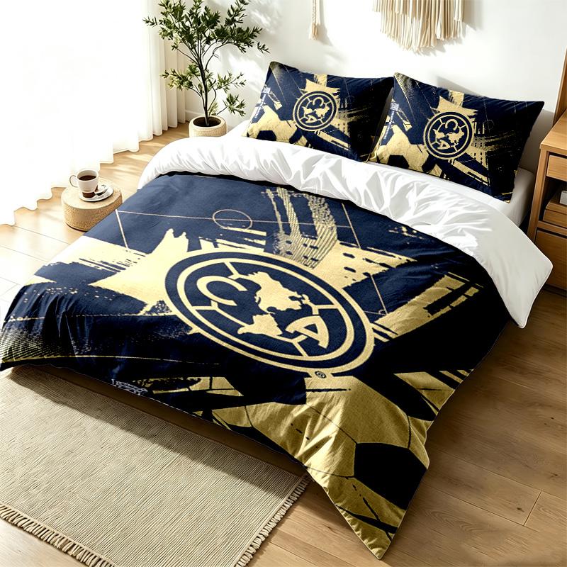 Club America 3pc Duvet Cover Set Simple Modern Bedding Set Wrinkle Resistant Soft Fabric All Season Use a Perfect Gift