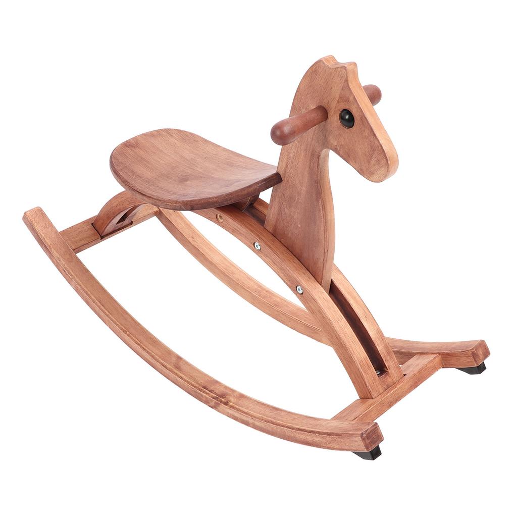 Kids Wooden Horse with Saddle and Handle Rocking Horse Chair Ride On Toy for Daily Entertainment Interaction