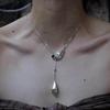 Einzigartige handgeformte Quasten-Anhänger-Halskette, Vintage-Gotik-Stil, verstellbare lange Schlüsselbein-Kette, Halsketten-Zubehör