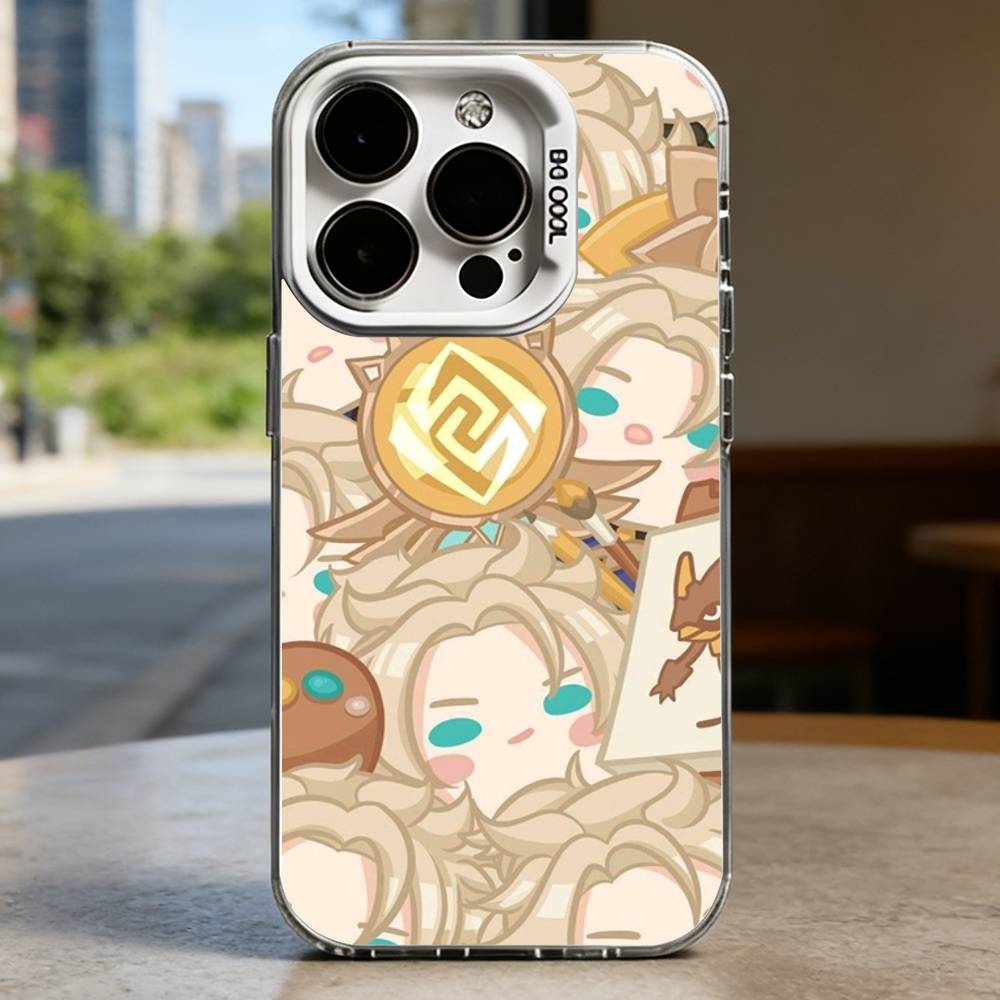 Cute Chibi G-Genshin Impact Character Case for iPhone 11-16 Pro Max Plus Air 16E X XR XS Max Hard Shockproof Bumper Cover