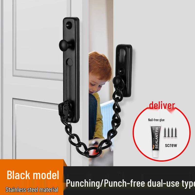 Нержавеющая сталь Противоугонная Переворачивающаяся Дверная Цепочка с Защелкой - Скидка для Новичков 5 Юаней