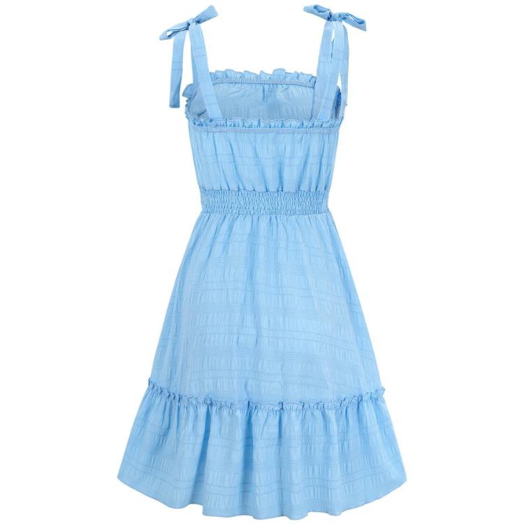 Women Summer Casual Sleeveless Off Shoulder Camisole Dress High Waist A-Line Strapless Short Dresses Solid Color Spring S-XL