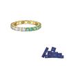 Swarovski Faux Crystal Rings Womens Green, Gold Plated