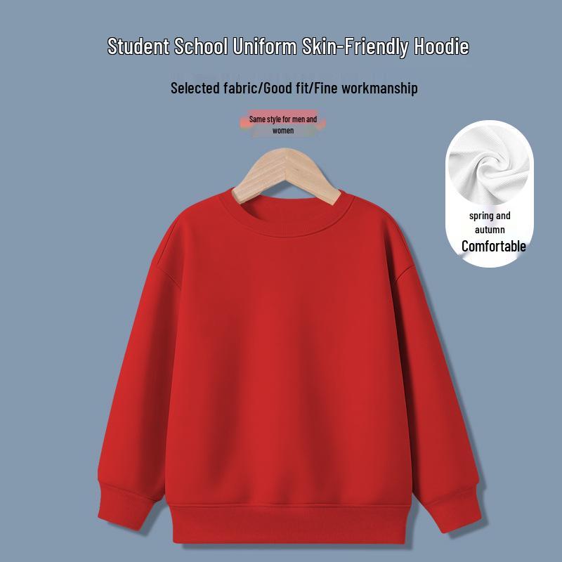 Jungen Sweatshirt mit Fleece-Futter: Warmes, locker geschnittenes Langarm-Oberteil für die Herbst-/Winter-Schuluniform